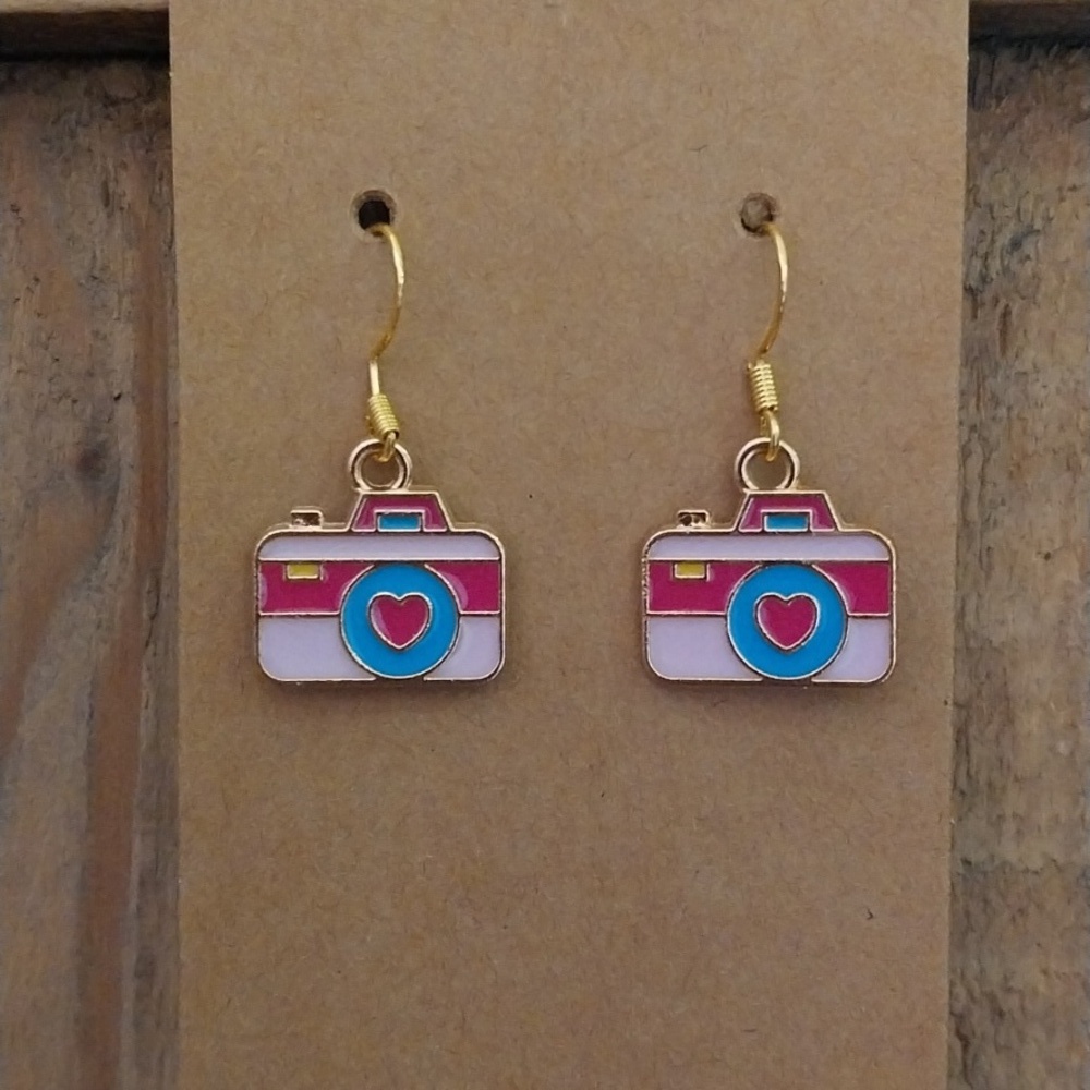 Valentine's Day Camera Earrings